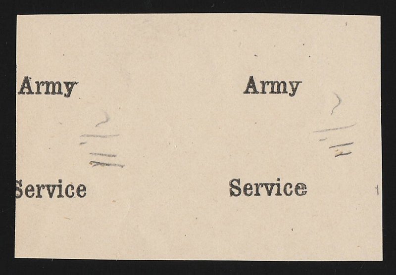 SUuuDAN : 1906 'Army Service' overprint only imperf proof, pair.