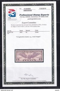 USA 1931 Air Post 5c MNH PSE Certificate G90 Sc C16 16352