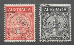 Australia  Scott #150-151  Used  Scott CV $45.50