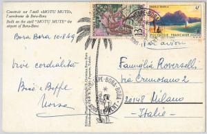 French Colonies:   French Polynesia -  POSTAL HISTORY: POSTCARD to ITALY 1969