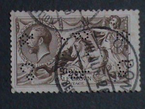 ​GRATE BRITAIN-1915-SC#173A-1/2 CROWN-BRITANNIA RULE THE WAVES USED STAMP.CAT.