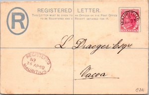 1892 British Colony Mauritius Mail Cover to Vacoa Local use