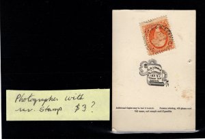 USA Photograph with 2c orange rev stamp