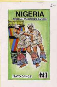 Nigeria 1992 Nigerian Dances - original hand-painted artw...