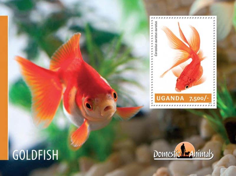 Uganda 2014 Domestic Fish - Goldfish  Stamp Souvenir Sheet 21D-140