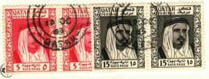 Qatar #26-7 used Pairs (4 stamps)