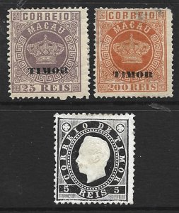 COLLECTION LOT 7940 TIMOR 3 STAMPS 1885+