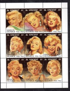 ST. VINCENT #2055 1994 MARILYN MONROE MINT VF NH O.G SHEET 9