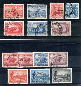 Australia 1930-36 selection on stockcard between SG 117 and 163 FU CDS