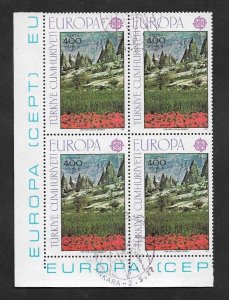 SD)1977 TURKIYE STAMP ISSUE EUROPE, LANDSCAPES, B/4 USED