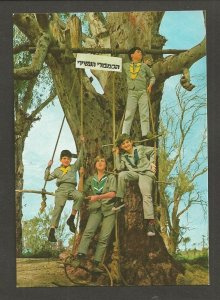 1969 Israel Boy & Girl Scouts Jubilee Jamboree Rover Moot postcard w cancel