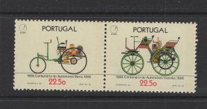 Portugal #1671a (1986 Automobile Centenary pair) VFMNH CV $2.25