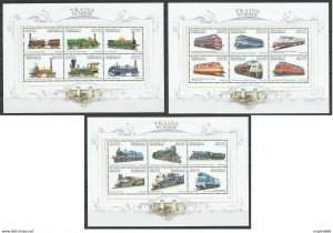 1998 Madagascar Trains Transport Railroads 3Kb ** Stamps Pk353