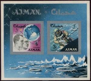 Ajman 103-104 Bl.8B Michel, MNH. Space achievements 1966.