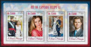 St Thomas & Prince Is #2752 MNH Sheet - Spanish Royalty