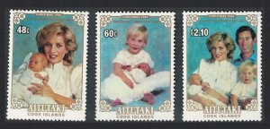 Aitutaki Birth of Prince Henry 3v 1984 MNH SG#514-516