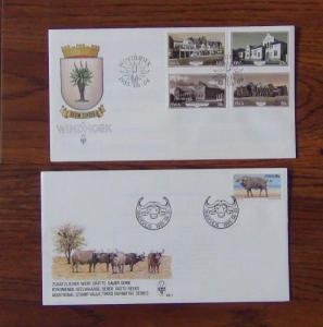 South West Africa 1984 1985 FDC x 10 Ostriches Buildings Railway Spring Music 