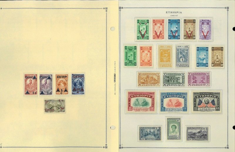 Ethiopia 1894-1992 Mint in Mounts & Used Hinged on Scott International Pages