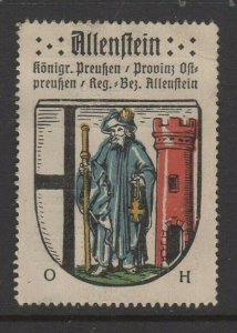 Germany - Coat of Arms - Allenstein - Kaffee Hag Advertising Stamp - NG