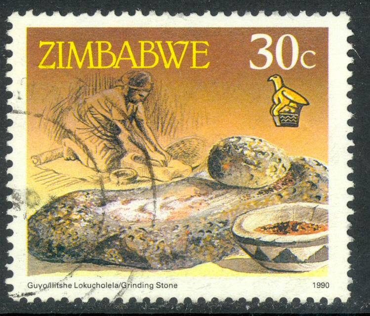 ZIMBABWE 1990 30c GRINDING STONE Pictorial Issue Sc 625 VFU