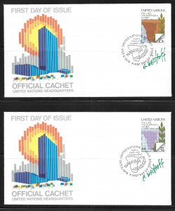 United Nations NY 312-313 Namibia Headquarters Cachet FDC Signed by Designer