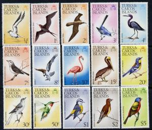 Turks & Caicos Islands 1976 Birds definitive set ex 5...