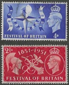 Great Britain 290-291  Used Complete  SC: $.50