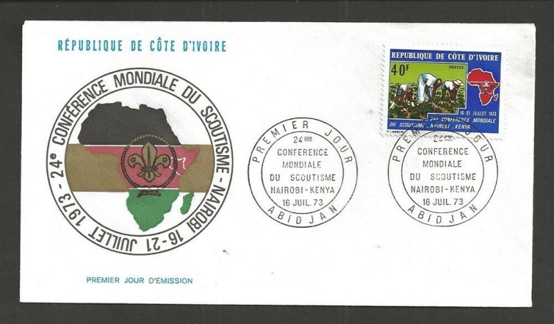 1973 Ivory Coast Scouts African Conference Kenya FDC