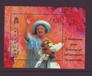 Alderney Sc 154 2000 100th Birthday Queen Mother stamp sheet mint NH