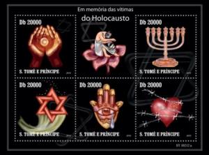 St Thomas - Holocaust - 5 Stamp Mint Sheet