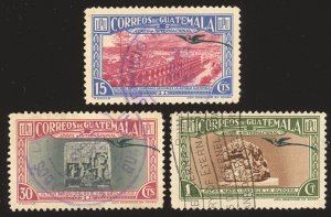 Guatemala Scott C111, 117, 120 VF USED - 1939 Airmail Issues-Nice, Sound stamps