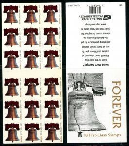 SCOTT  4128a  LIBERTY BELL  (FOREVER)  BOOKLET PANE OF 18  MNH  SHERWOOD STAMP