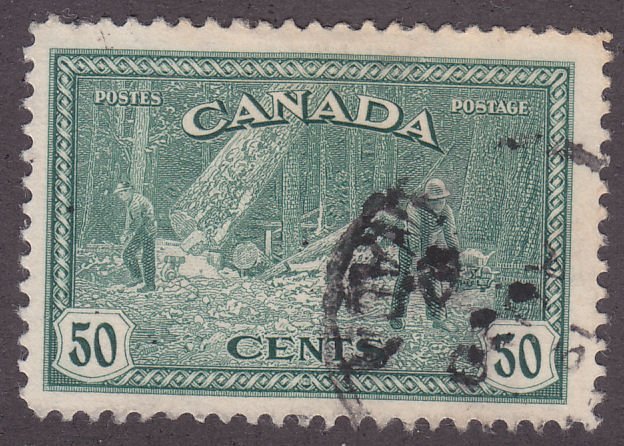 Canada 272 King George VI Peace Issue, Logging  1946