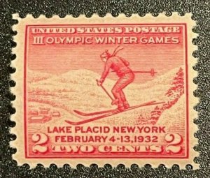 Scott#: 716 - III Olympic Winter Game Single 1932 2c MNHOG - Lot 7