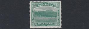 DOMINICA  1907 - 08      S G  37  1/2D GREEN    MH  