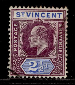 ST. VINCENT EDVII SG88, 2½d dull purple and blue, FINE USED. Cat £50.
