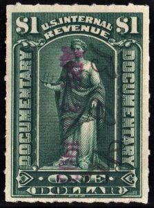 R173 $1.00 Documentary Stamp (1898) Used