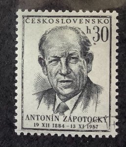 Czechoslovakia 1957 Scott 829 CTO - 30h,  Death of President Antonín Zápotocký