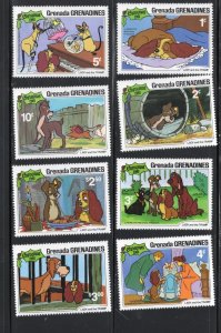 GRENADA GRENADINES #450-458 DISNEY SHORT SET MINT VF NH O.G