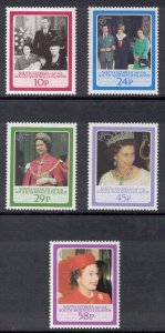 SOUTH GEORGIA 1986 Elizabeth II 60th Birthday; Scott 101-05, SG 153-57; MNH