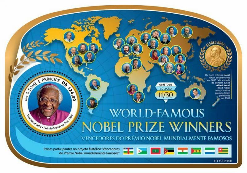 Z08 ST190315b Sao Tome and Principe 2019 Nobel Prize Winners MNH ** Postfrisch