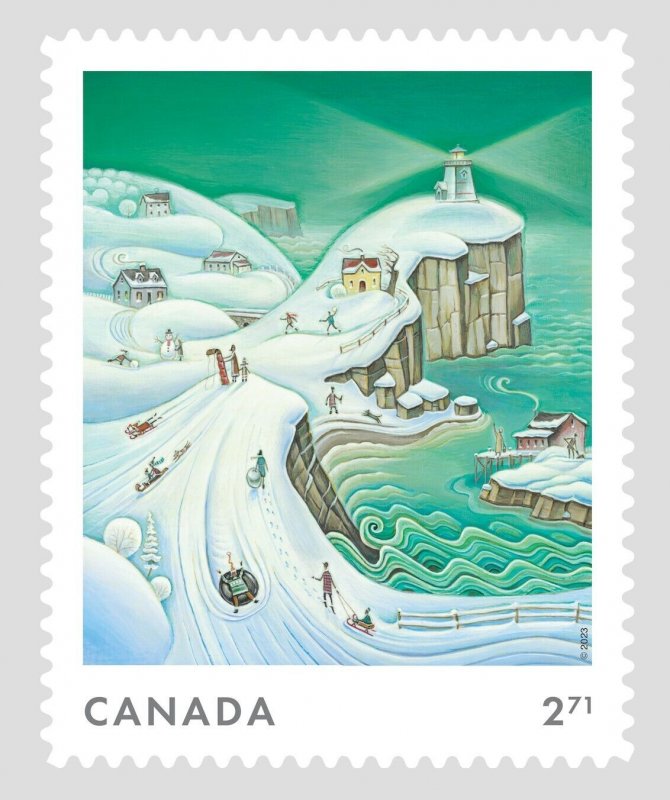 CHRISTMAS = WINTER SCENES = 2.71-WW - Single square cut from BK Canada 2023 MNH