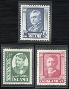 Iceland Stamps # 284-6 MNH XF Scott Value $55.00