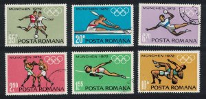 Romania Football Boxing Wrestling Canoe Olympic Games Munich 6v 1972 CTO