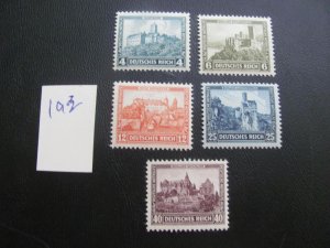 Germany 1932 MNH SC B44-B48 SET  XF 180 EUROS (193)