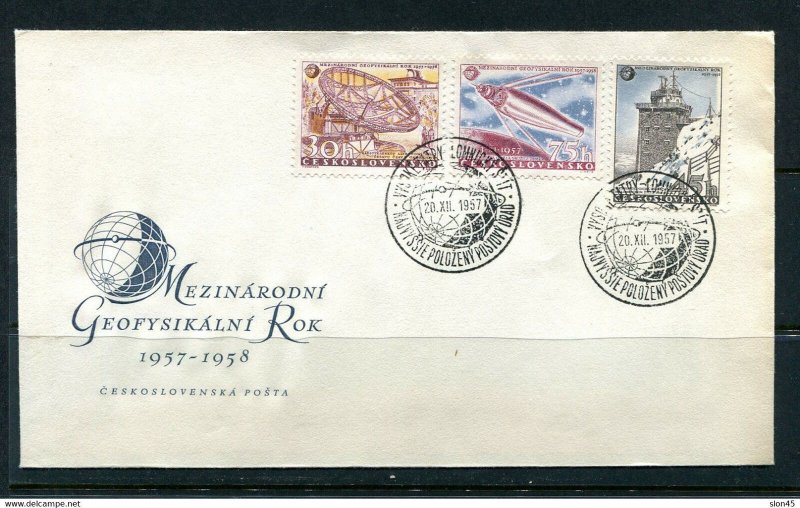 Czechoslovakia 1957 FDC Cover  Intl. Geophysical Year 12727