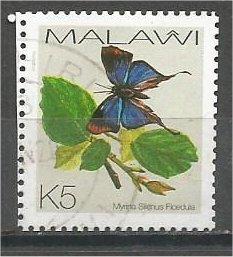 MALAWI, 2002, used 5k, Butterflies Scott 709