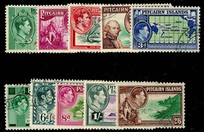 PITCAIRN ISLANDS SG1-8, COMPLETE SET, FINE USED. Cat £30.