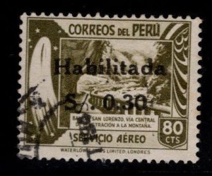 Peru  Scott C88 Used 1947 Overprint