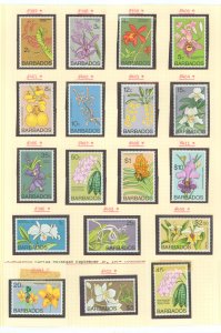 Barbados #396-411 Mint (NH) Single (Complete Set) (Flora) (Flowers)